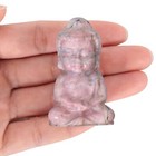 Crystal Stone Baby Buddha Figurine 2 Inches Hand Carved Statue Rhodonite