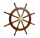 36 Inch Big Ship Steering Wheel Wooden Antique Teak Brass Nautical Pirate Ship s