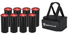 Rockville 8 Pack Mini Halo Black Dj Wash Lights bag  Wireless Dmx rechargeable