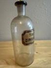 Antique Glass Apothecary Bottle Tincture Ginger Lug Label Under Glass Pharmacy