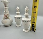 Vtg Porcelain Or Ceramic Vanity Dresser Perfume Bottles W Stoppers - Lot Of  4 