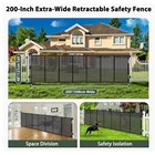 200    Extra Wide Retractable Baby Gate 48    Tall Dog Gate Black Indoor Outdoor New