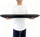 Wooden Dough Bowl Decor  Vintage Wooden Bowl Hand Carved Home 30inch Black