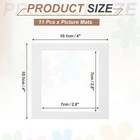 11pack 4x4 Mat For 4x4 Photo Precut Picture Frame Mat Board White