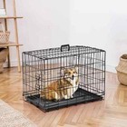 30  Metal Dog Crate Double Door Pet Cage Dog Cage Foldable Black Dog Crate