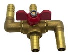 Brass Automobile Integrated 4-way Water Heating Valve Barb Connections   new  