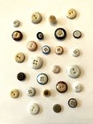 26 Colorful Antique China Buttons - Stencils Ringers Calicos Gaiters Whistles