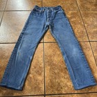 Vtg Levis 501 Blue Light Wash Straight Leg Button Fly Usa Womens Measure 26x28