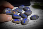 Rune Stones Egyptian Oracle  Wicca Pagan Witchcraft Divination Ankh Bag Runes