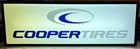Cooper Tire Lighted Dealer Sign White Red Letters Single Sided Hanging