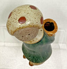 Vintage Japan Ceramic Figural Girl Mushroom Cap Bud Dried Flower Vase 5 3 4 
