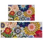 Boho Large Floral Kitchen Rugs Set 2 Piece Colorful Decorative Rug Runner Low