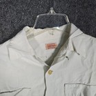 Vtg 50s Penney s Towncraft Shirt Mens Small Green Long Sleeve Loop Collar Rayon