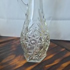Vtg Anchor Hocking Glass Cruet   prescut Star Of David  Pattern  Vinegar Oil 
