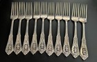 Rose Point By Wallace Sterling Silver 7  Luncheon Forks -set Of 10  ten 