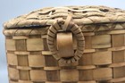     Antique Wabanaki Woven Basket W  Lid   Braided Handles     Maine Native American