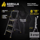 3-step Pro-grade Steel Step Stool  300 Lbs  Load Capacity Type Ia Duty Rating