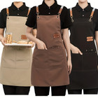 Men Women Thick Canvas Bib Apron For Kitchen Cooking Workshop Heavy Work Coffe