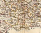 1888 Original Antique Map Of Southern England And Wales   London Cornwall 