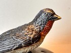 Antique Vienna Bronze Swallow Sitting On A Silver Rock