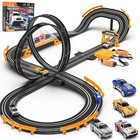 Electric Slot Car Race Track Set With 4 Cars  Overpass   Dual Racing Game - Toys