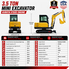 3 5 Ton Mini Excavator Kubota V1505 Diesel A c Cab Side Swing Hydraulic Thumb