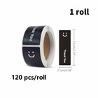 120 Pcs Thank You Black Stickers Smile Thank You Sticker