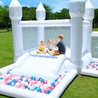 13  X 12  Inflatable Bounce House White Bouncy Castle Blower Ball Pool Backyard
