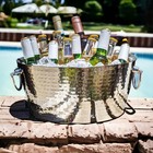 Brekx Hammered Stainless-steel Beverage Tub Double-walled Insulated Anchored