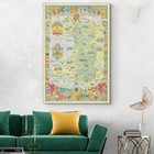 Pictorial Map Of Wales   Monmouth     Counties  Towns   Medieval History Print
