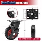 5 Inch Outdoor Caster Wheels Set Of 4 Heavy Duty For All Terrain  2 Brake 