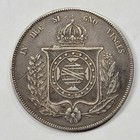 1863 Brazil Silver 1000 Reis Nice Patina Circulated Type Coin Nice  v974
