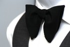 Men s Self Tied Dull Black Silk Bowtie Big Bow Tie Butterfly Bow Tie S478