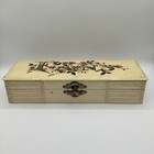 Antique Victorian Velvet Celluloid Dresser Vanity Box Cottagecore Decor Embossed
