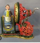 Cast Iron Bank Girl Skipping Rope Mechanical 