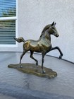 Vintage Brass Horse Statue Figurine On Base 8   x10   