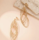 Clip On Hoop Earrings Drop Dangle Gold Tone Intertwined Round Chunky Earrings 3 