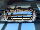 Superb Antique Victorian  Buckle - Multicolor Enamel -floral Design 3 1 4 