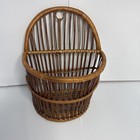 Vintage Wicker Hanging Wall Flower Basket  10x8 5 80s Decor