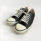 Ds Converse All Star Black Leather Classic 1980s Shoes Made In Usa Size 8 5