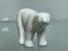Vintage Pompon Replica 2  Inch Walking Polar Bear Figurine Glossy Porcelain