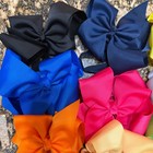 Girls Big 4  Grosgrain Ribbon Hair Bows Clips Lot Of 15 Assorted Colors