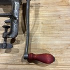 Vintage Merit No  15 Meat Grinder W table Clamp Wood Crank Handle Cast Iron