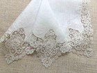 Vintage Hanky Fine Chemical Lace Linen Center White Wedding Floral Designs