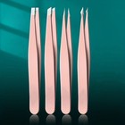Eyebrow Tweezers Set 4 Pcs Stainless Steel Facial Hair Removal