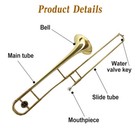 Student Bb Tenor Slide Trombone For Beginners With Carrying Case Kit