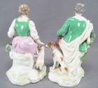 Pair Of Antique Early 20th Century German Hand Painted Chelsea Style Figurines