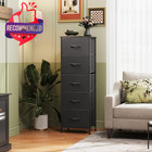5-drawer Dresser 11 8 d X 15 7 w X 47 5 h Charcoal Black Fabric Storage