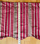 4 - Red  Burgundy  Tan Multicolor Scalloped Lined Valances 51  W X 19  High