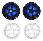 Pair Rockville Rkl65mbw 6 5  700w Marine Boat Speakers W led black white Grilles